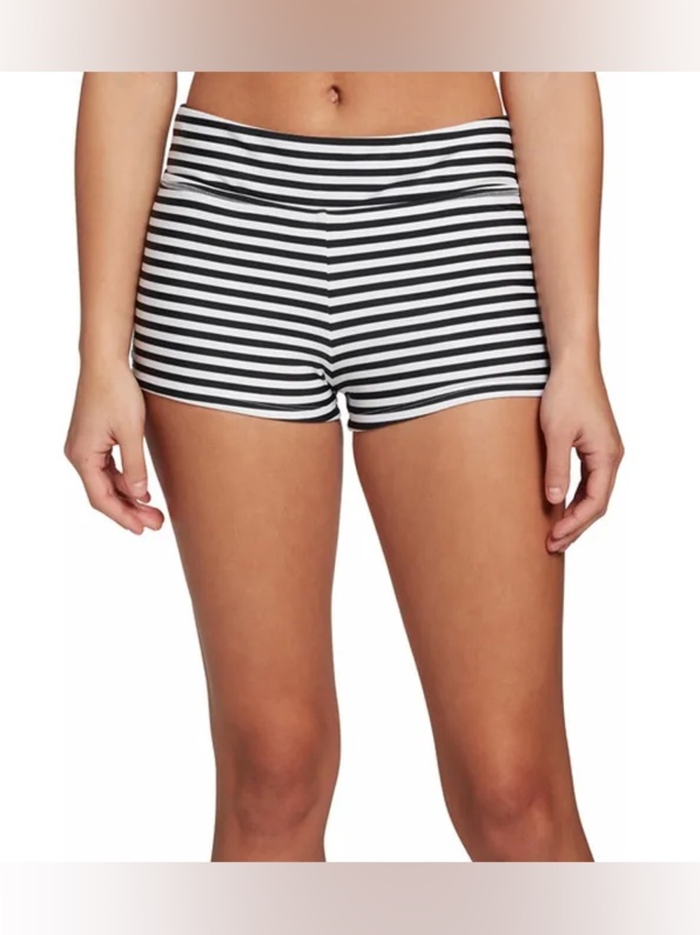 DSG Black and White Striped Sports Boyshort XS